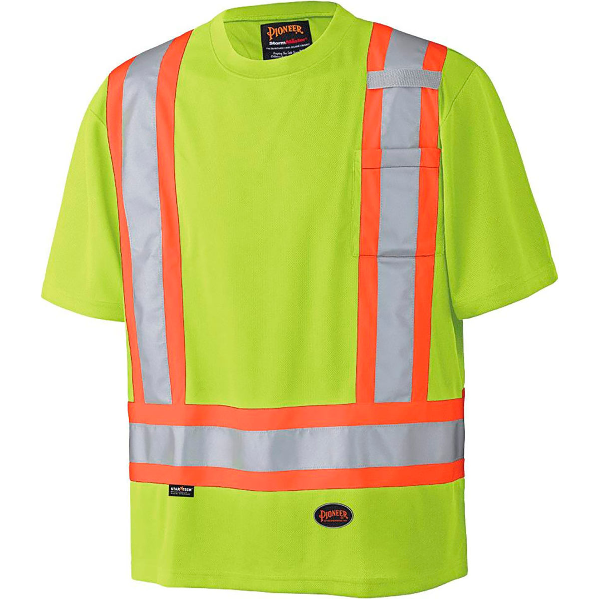 Pioneer Men's Short Sleeve Safety T-Shirt, Class 3, Hi-Vis Yellow/Green, S