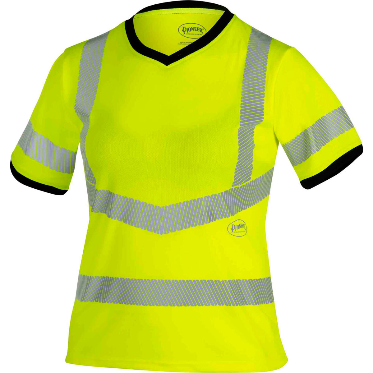 Pioneer Women's Short Sleeve Safety T-Shirt, Class 3, Hi-Vis Safety Yellow, L