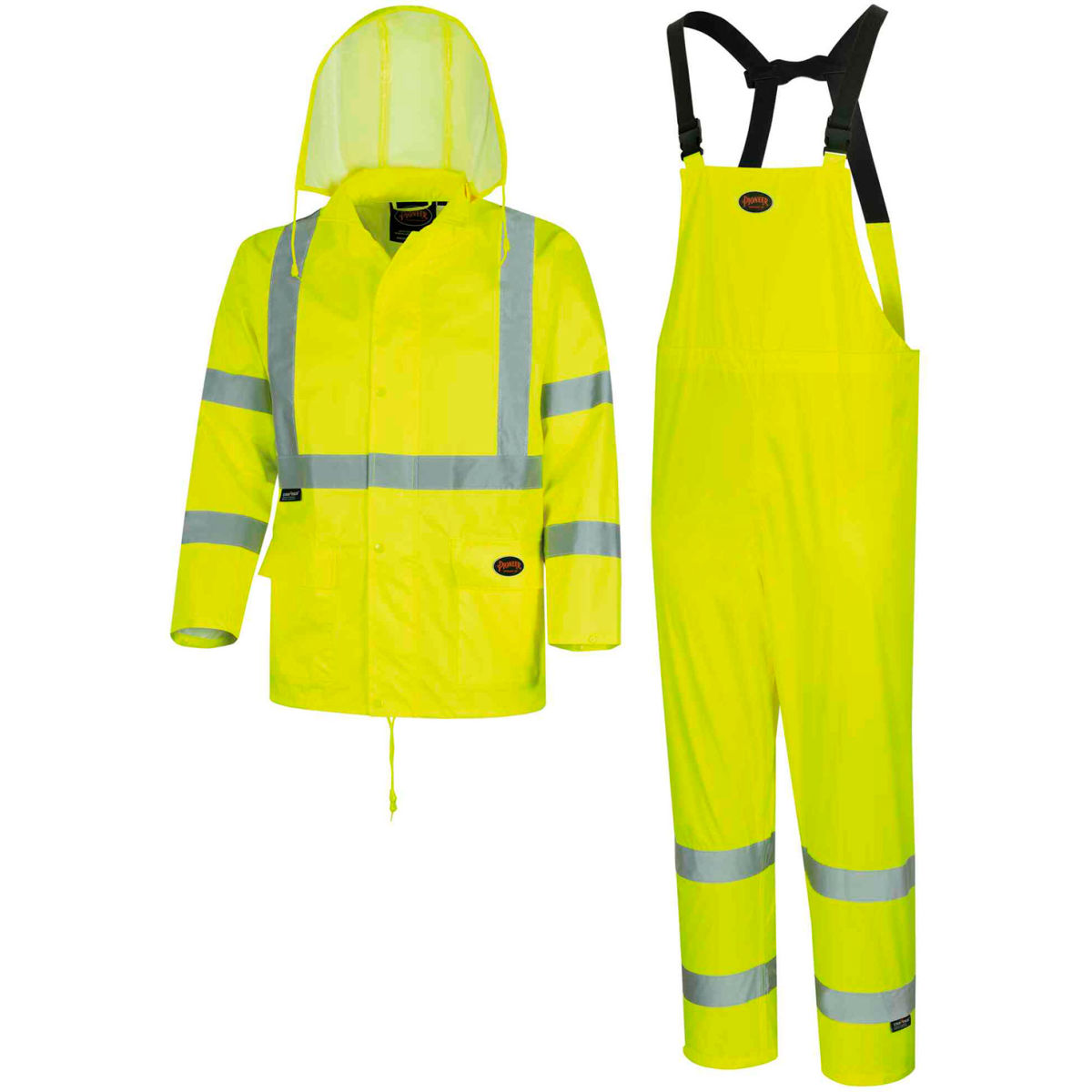 Pioneer 150D Waterproof Rainsuit, XL, Hi-Vis Safety Yellow