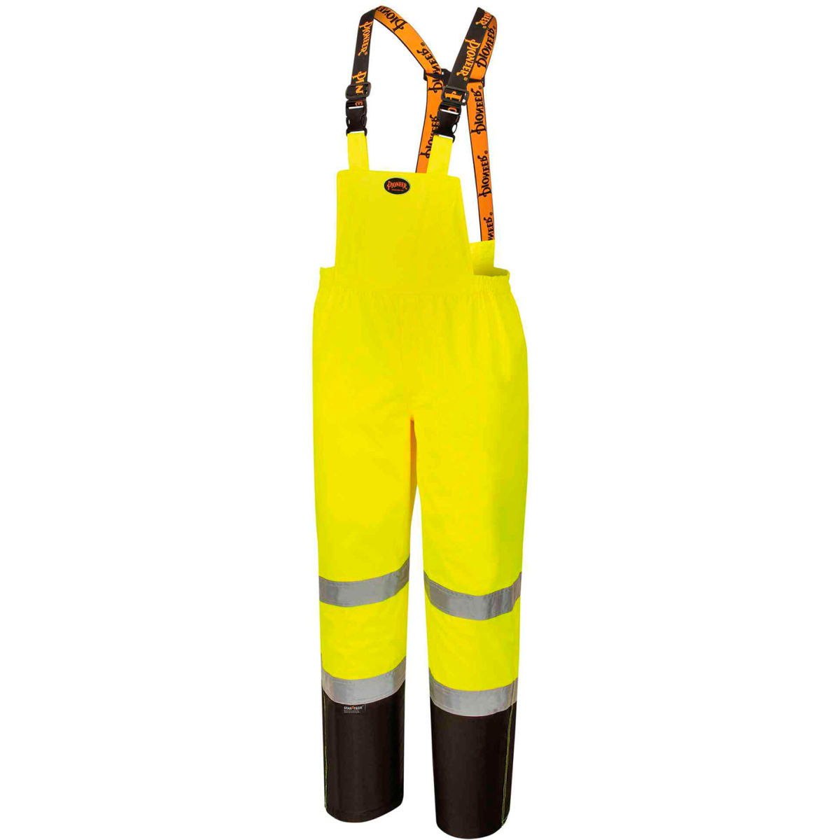 Pioneer 300D Trilobal Ripstop Waterproof Safety Bib Pant, L, Hi-Vis Safety Yellow