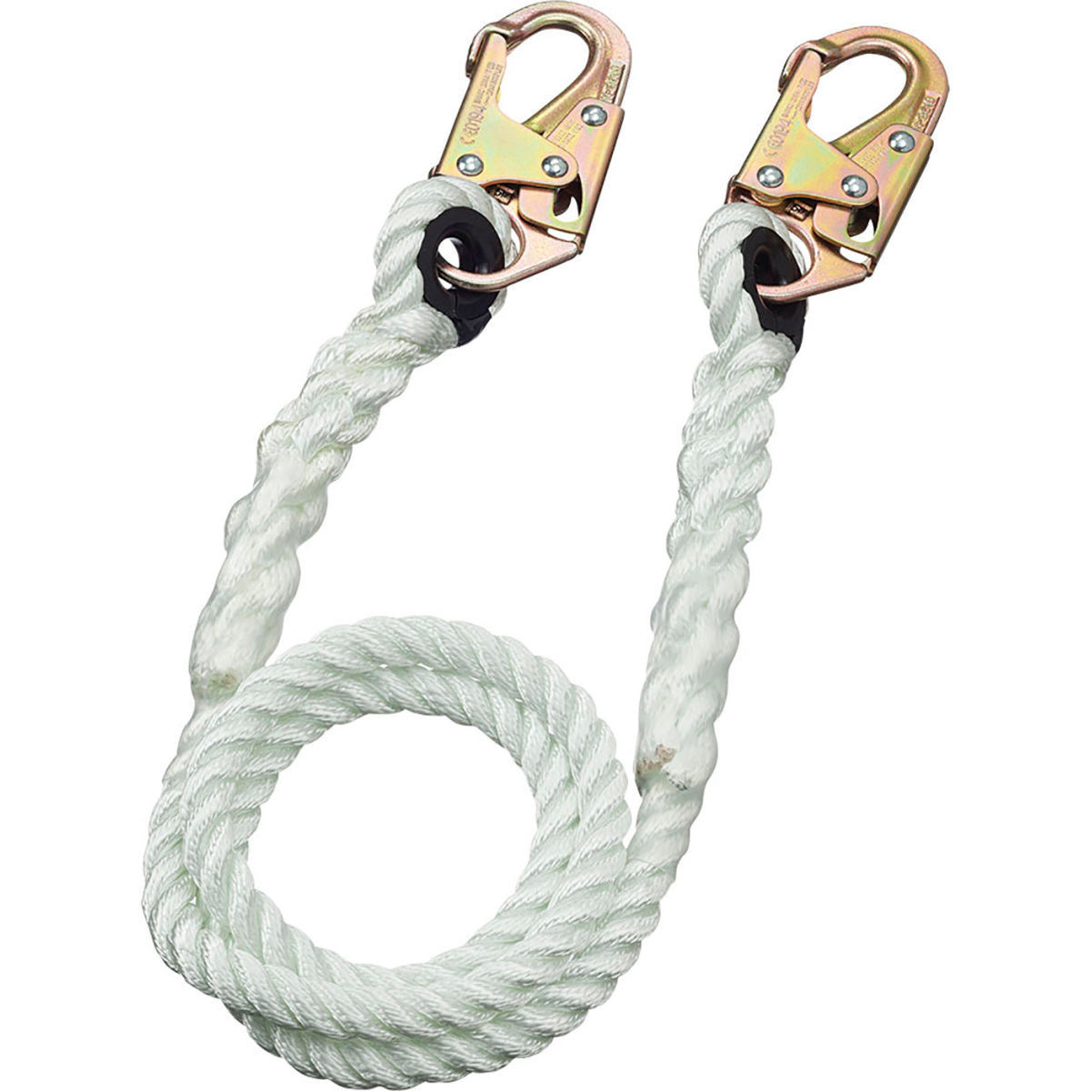 PeakWorks Restraint Lanyard, 5/8in Rope, Single Leg, Snap Hook, 6'L