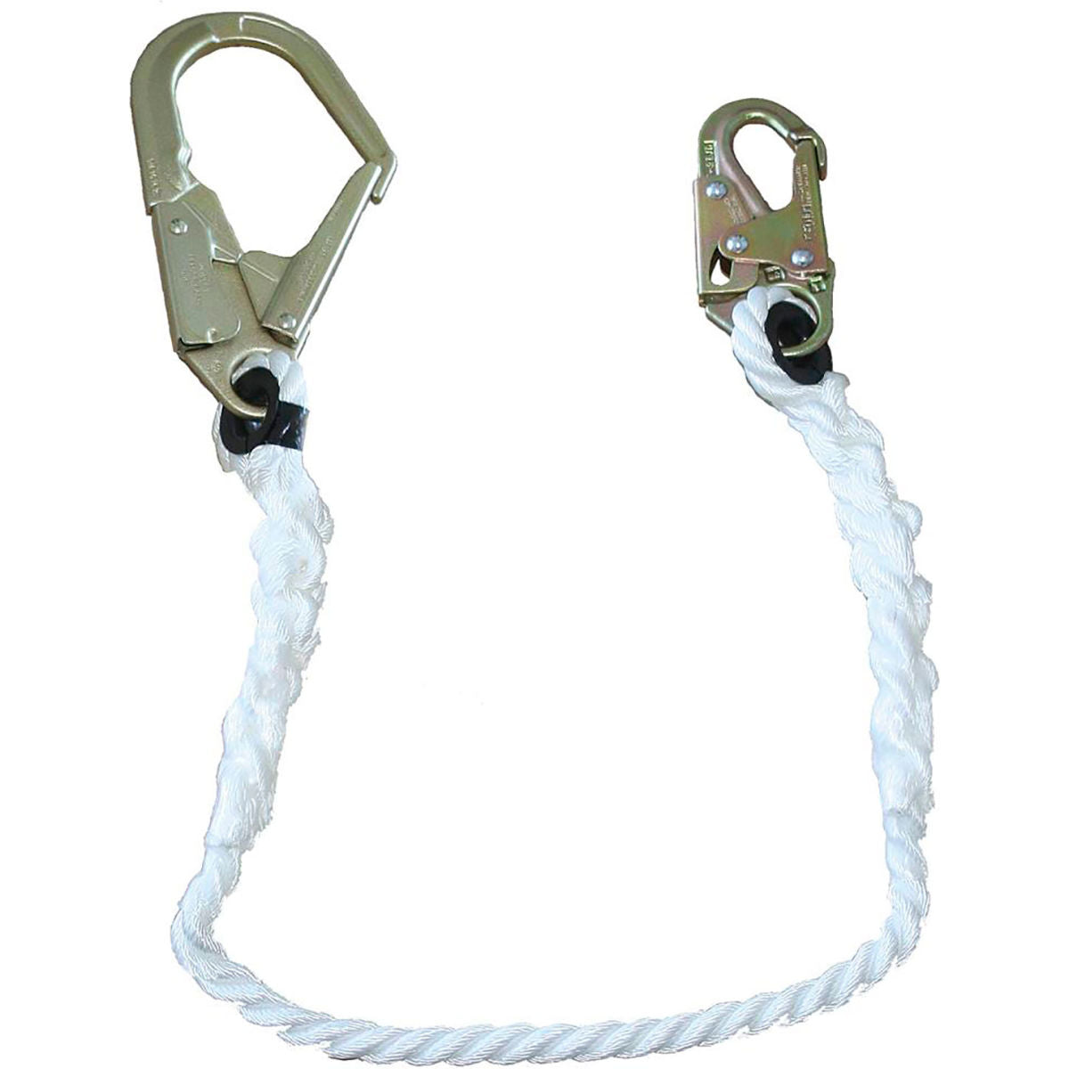 PeakWorks Restraint Lanyard, 5/8in Rope, Single Leg, Snap & Form Hook, 4'L
