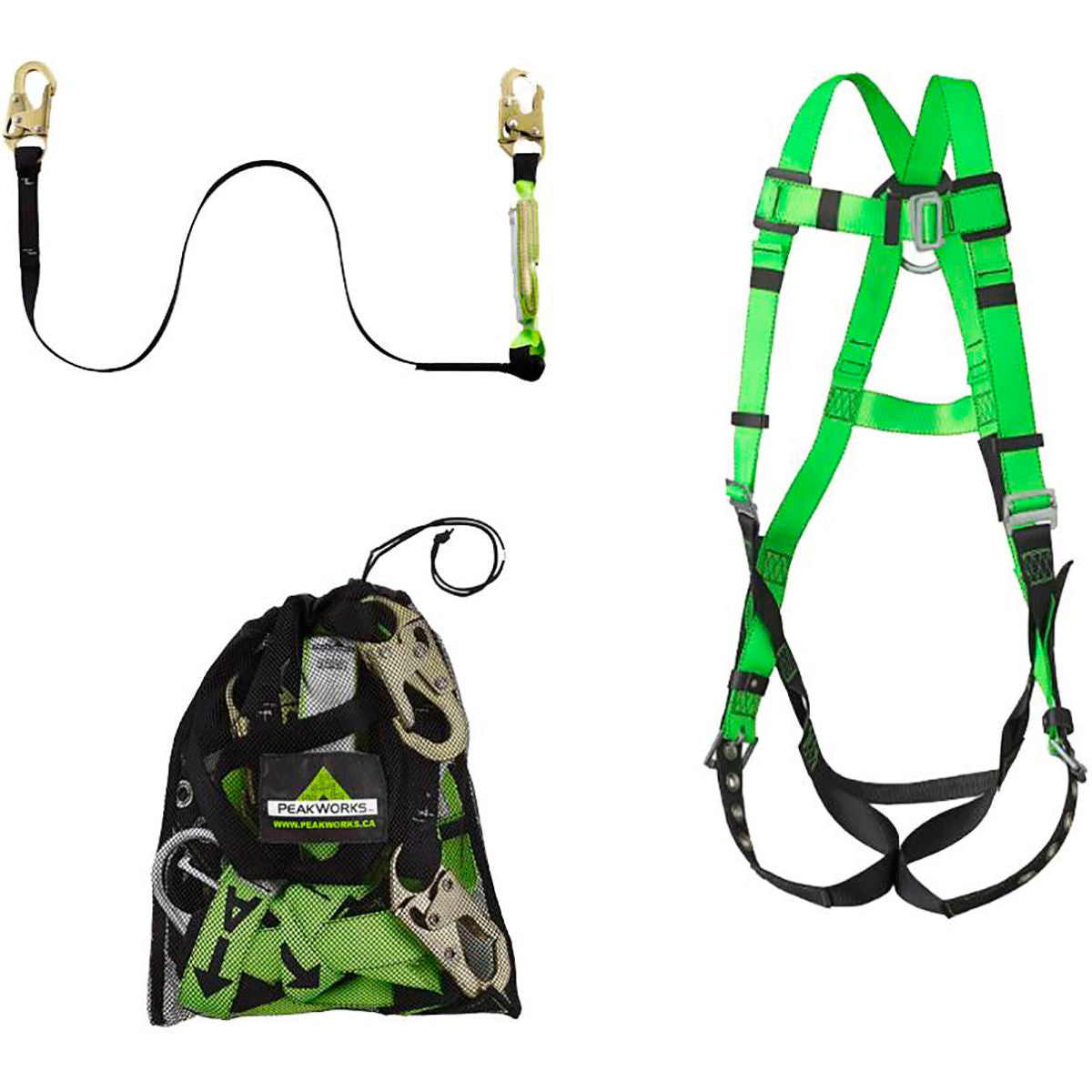 PeakWorks FK-007 Contractor Kit, Harness, 6' Lanyard & Mesh Bag