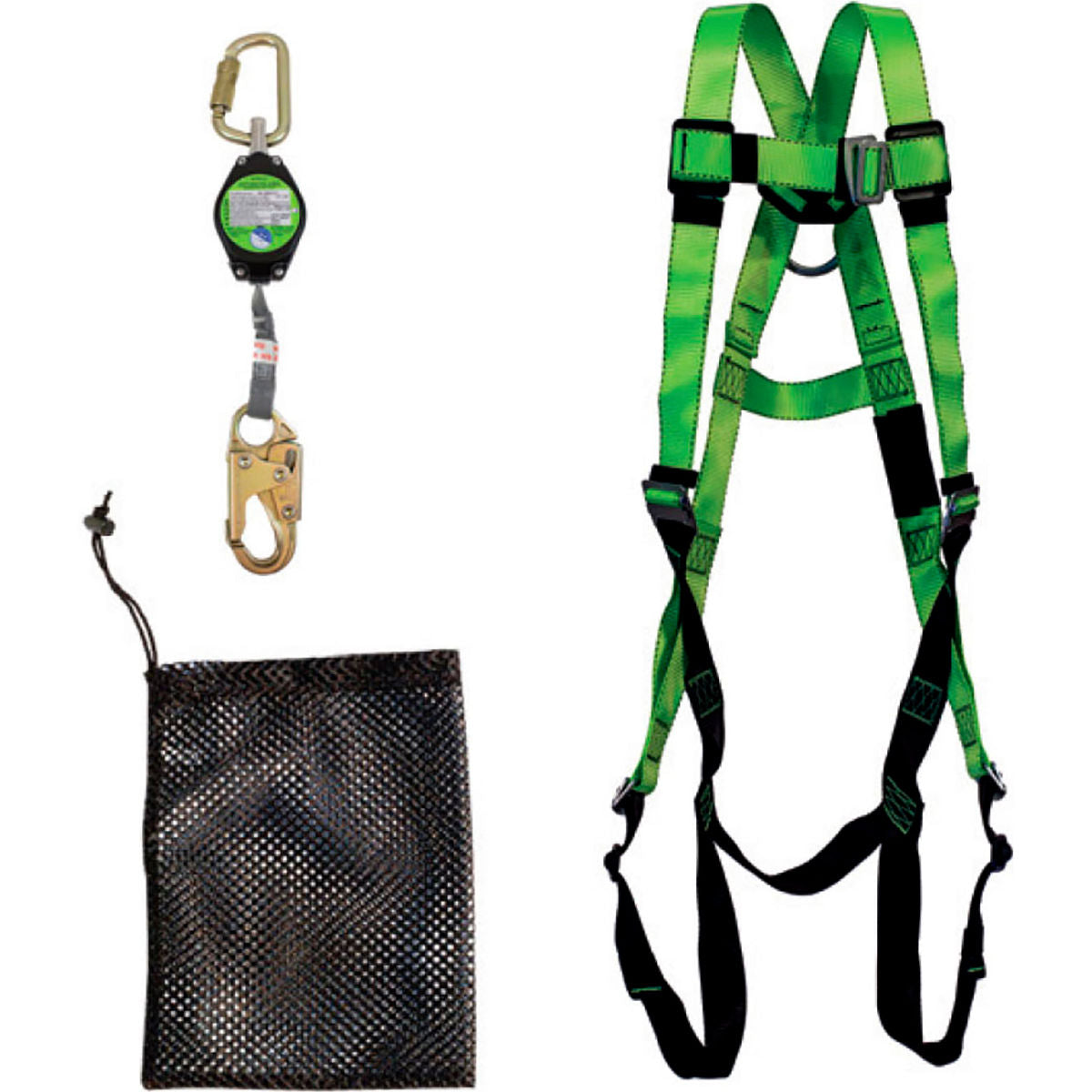 PeakWorks FK-011 Self-Retracting Lifeline Contractor Kit, Harness, Connector & Carrying Bag