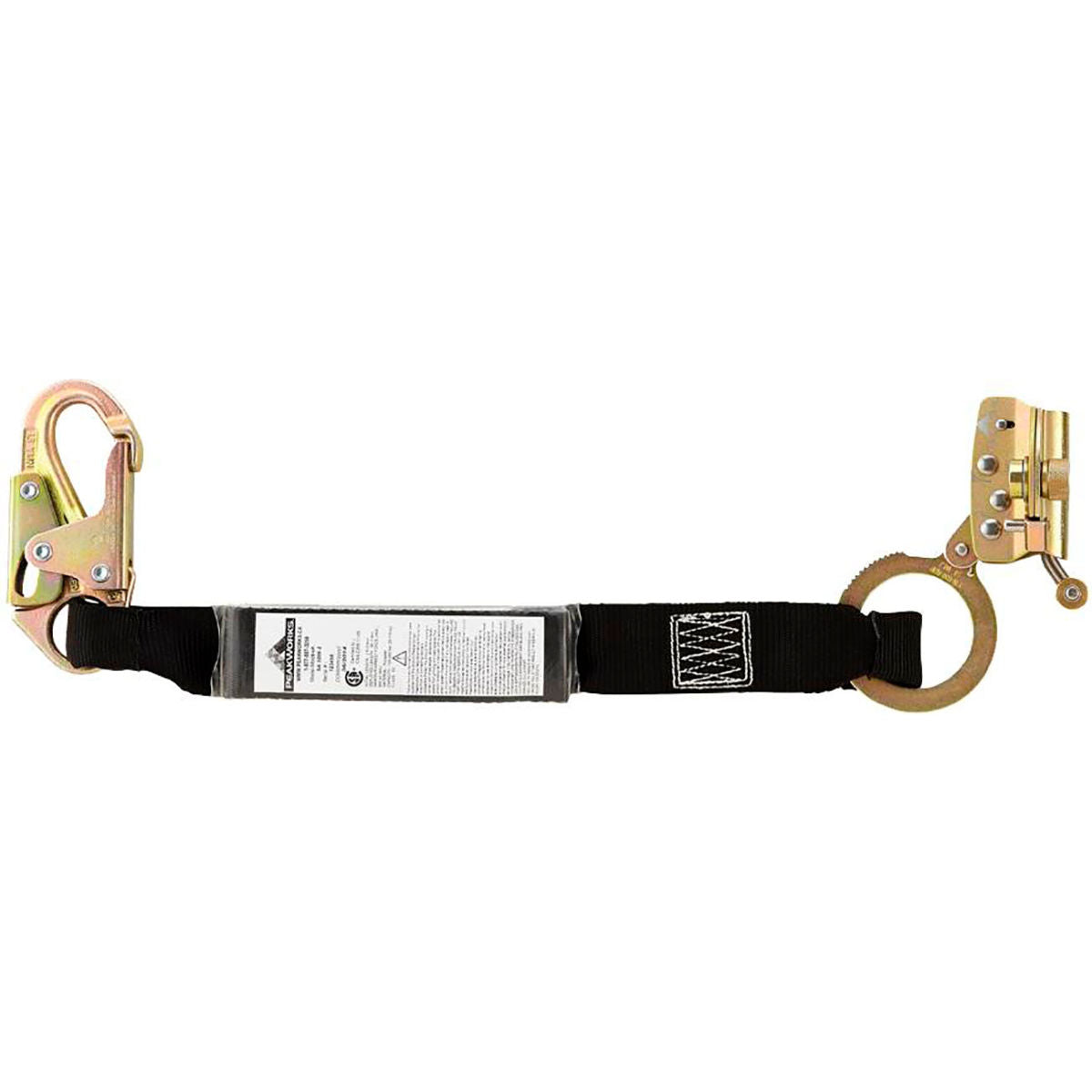PeakWorks ADP Rope Grab with Panic Grab, Large Eye, Strand Rope, 5/8in Rope Dia., Black
