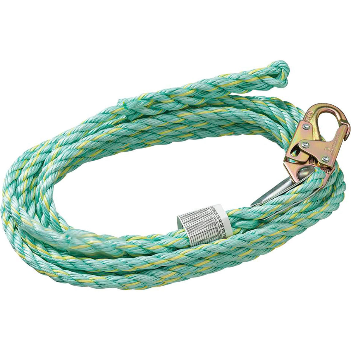 PeakWorks Premium Vertical Lifeline, Snap Hook & Back Splice, 5/8in Rope, 200'L