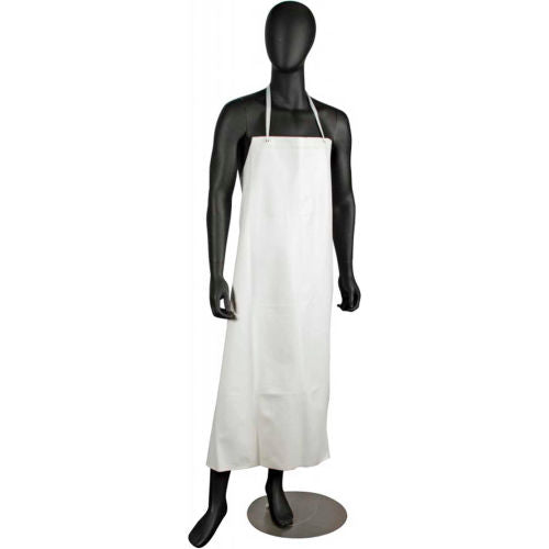 San Jamar Vinyl Apron, White, 45in x 36in