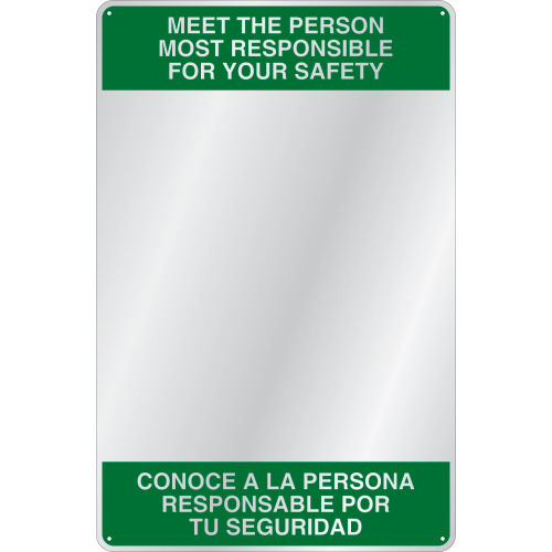 Se-Kure Acrylic Bi-Lingual Safety Message Mirror, Indoor, 23in x 15in