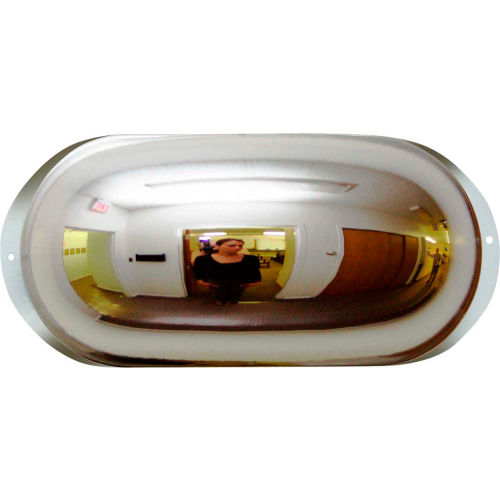 Se-Kure Oval Dome Acrylic Mirror, Indoor, 17in Dia., 160° Viewing Angle