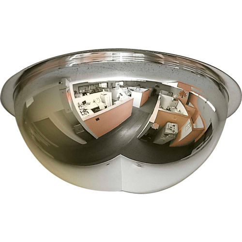 Se-Kure Corner Dome Acrylic Mirror, Indoor, 18in Dia., 270° Viewing Angle