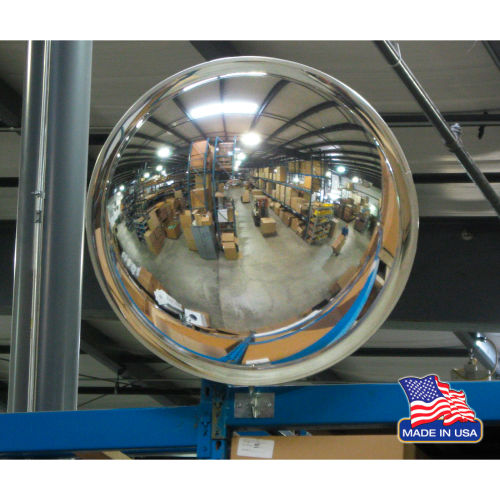 DomeVex Round Acrylic Convex Mirror, Indoor, 32in Dia., 180° Viewing Angle