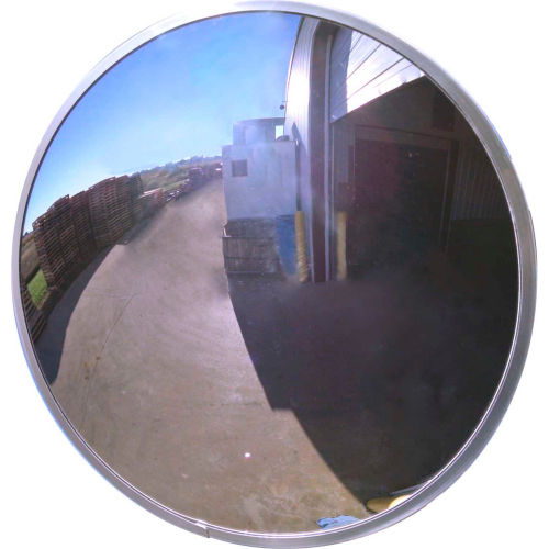 Se-Kure Round Acrylic Convex Mirror, Outdoor, 26in Dia., 160° Viewing Angle