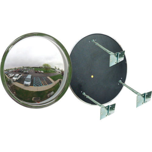 DomeVex Round Convex Mirror, Indoor Or Outdoor, 42in Dia., 180° Viewing Angle, 3 Brackets