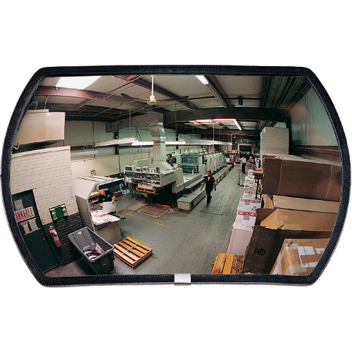 See All Roundtangular Convex Mirror With Stainless Steel Backer, Outdoor, 18inL x 26inW