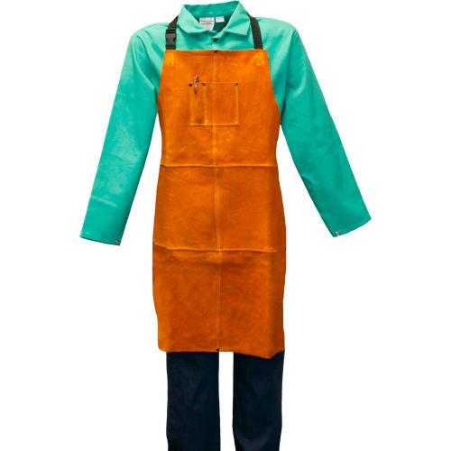 Stanco Gold Band Leather Bib Apron, 24in x 36in