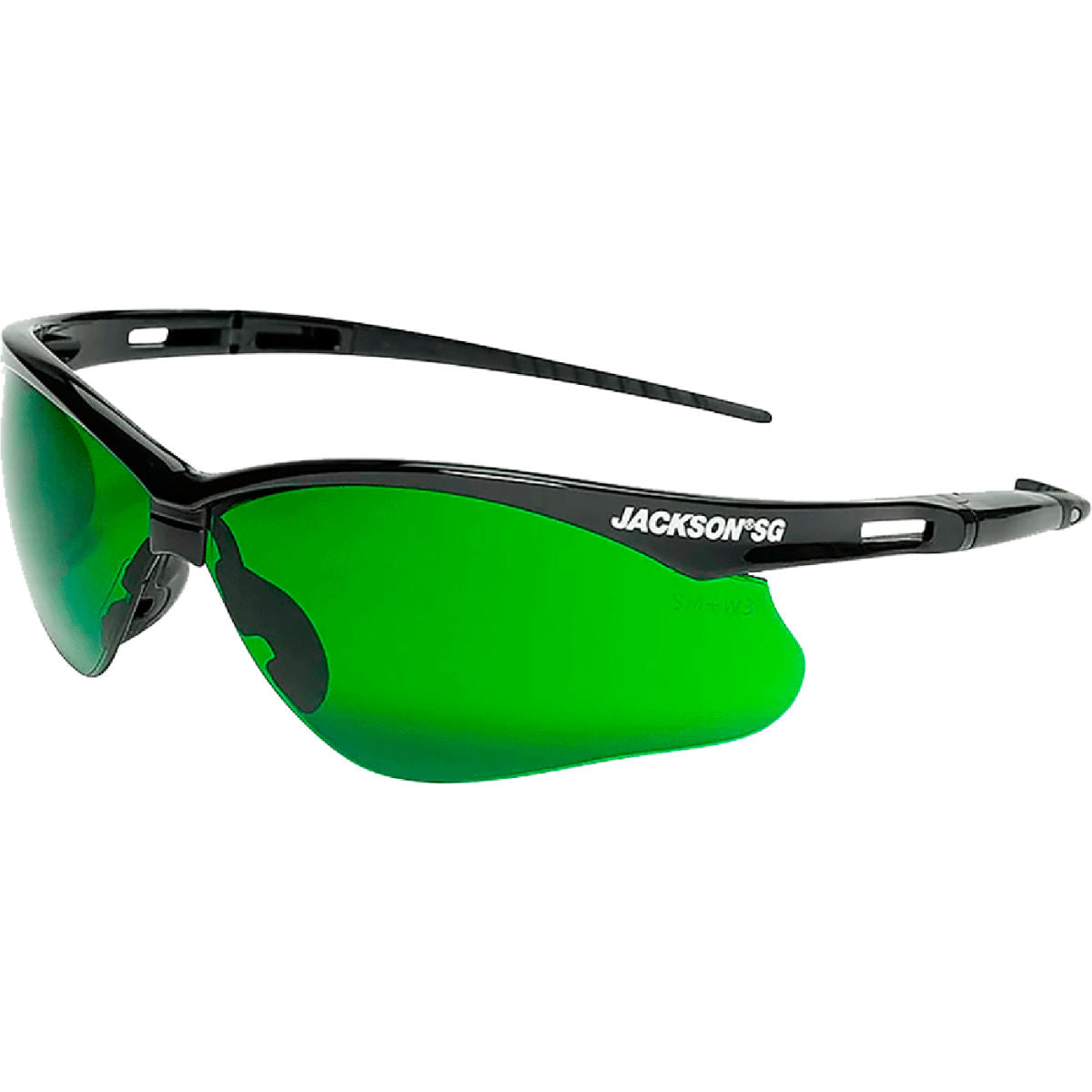 Jackson Safety SG Safety Glasses, Anti-Scratch, UV Protection Shade 3 IR Lens, Black Frame, Pack of 12