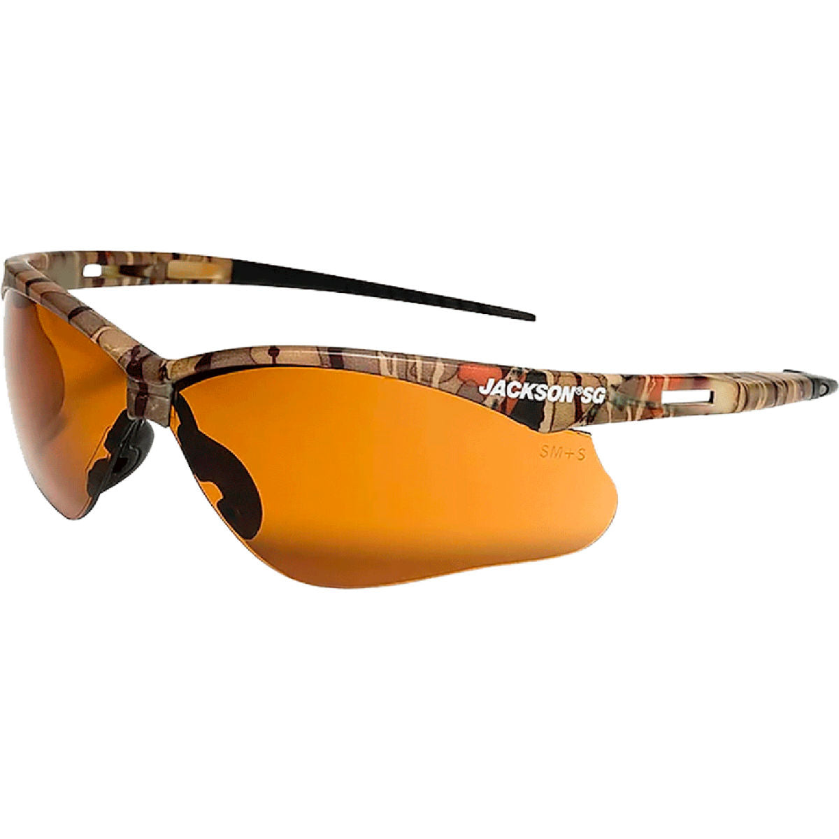 Jackson Safety SG Safety Glasses with Anti-Scratch I/O Bronze Lens with Camo Frame, Pack of 12