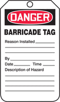OSHA Danger Status Alert: Barricade Tag