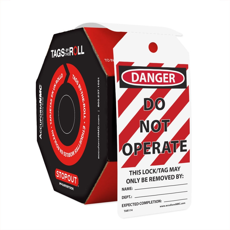 AccuformNMC OSHA Danger Tags By-The-Roll Do Not Operate TAR125