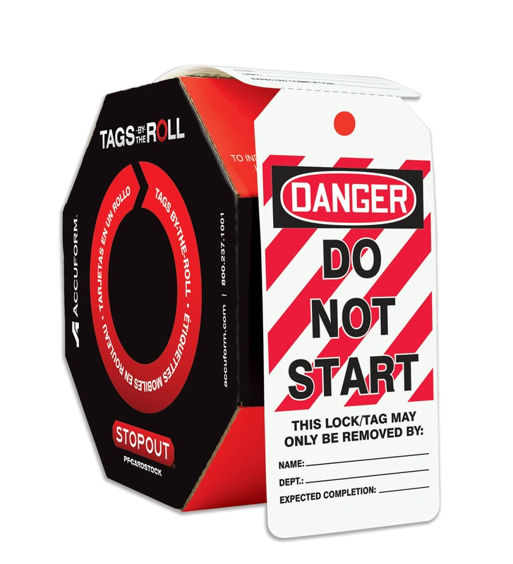 AccuformNMC OSHA Safety Tags By-The-Roll dispenser