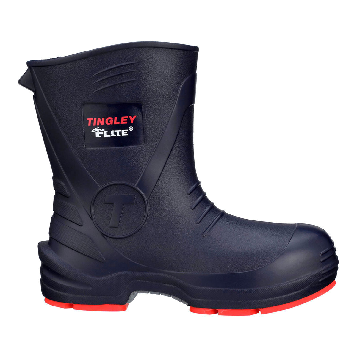 Flite Mid-Calf Knee Boots, Chevron-Plus Outsole, Composite Safety Toe, Size 8, 10inH, Blue/Red