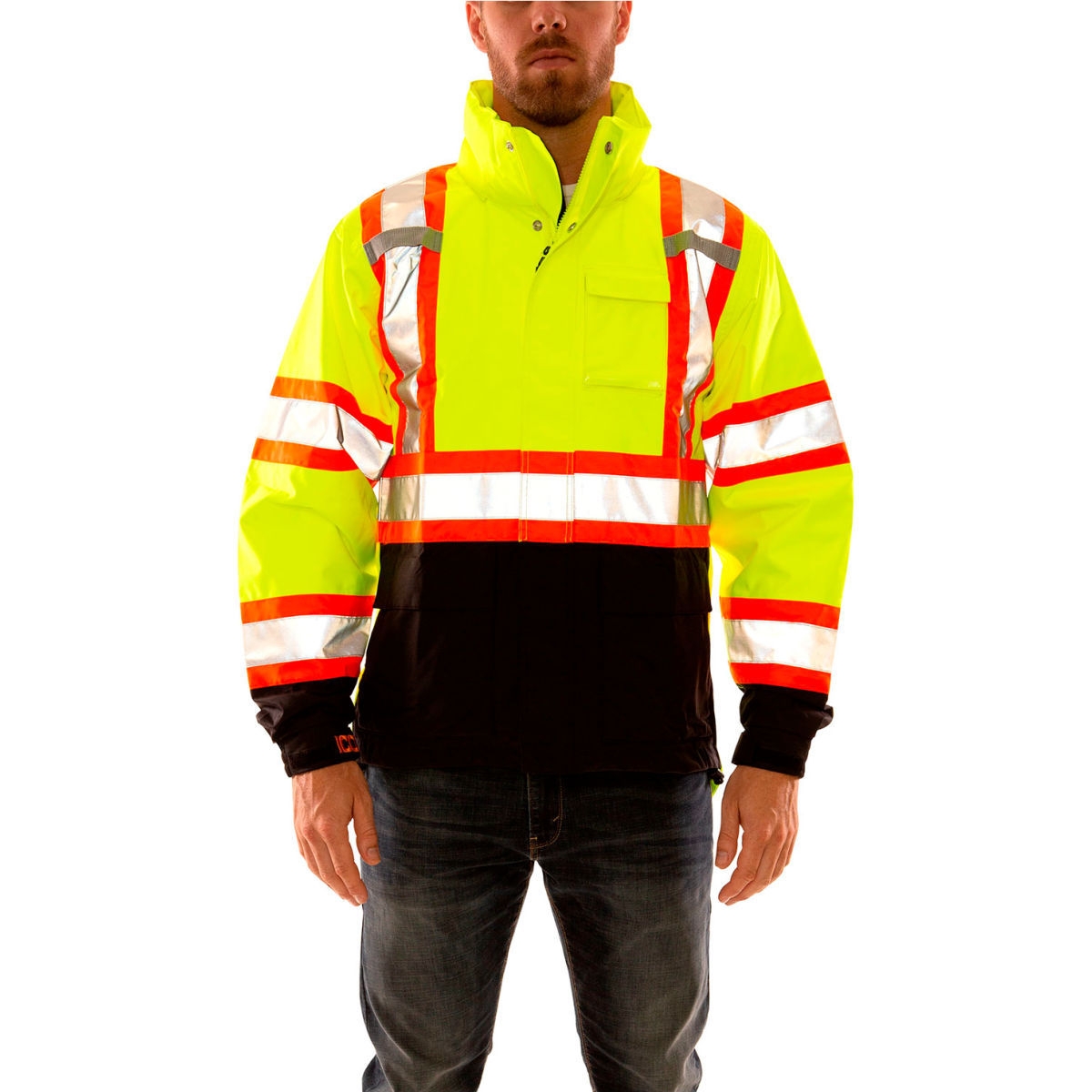 Tingley Icon Jacket - Fluorescent Yellow/Green/Black - Attached Hood, 2XL