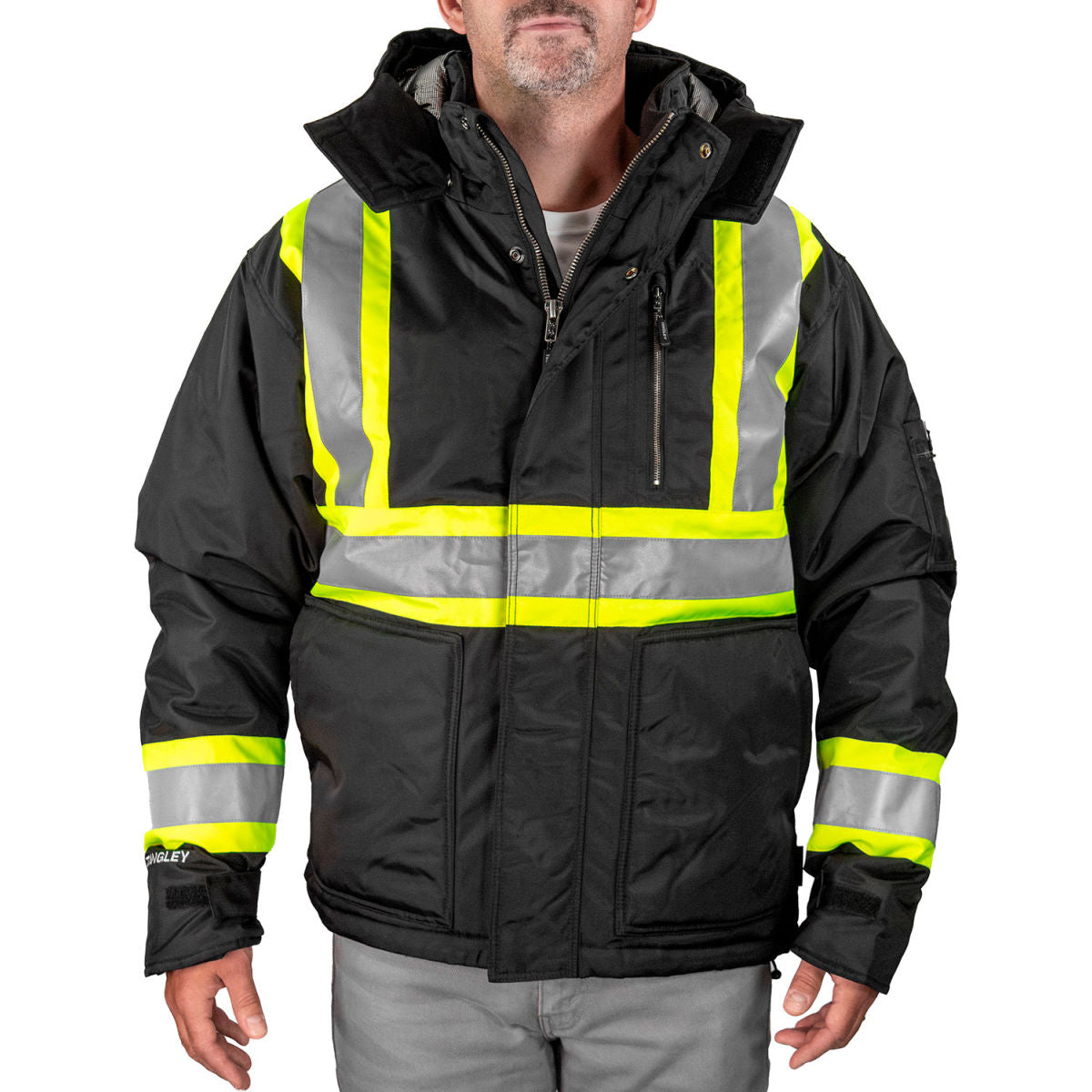 Tingley Insulated Cold Gear Jacket, 4XL, Black/Fluorescent Yellow-Green