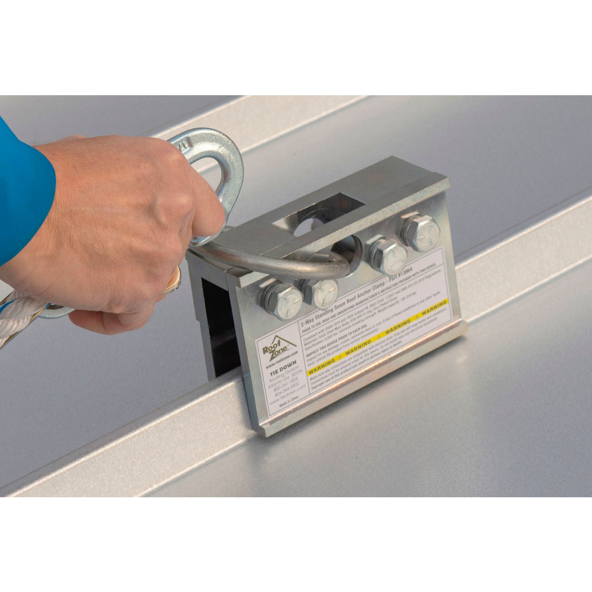 Tie Down Engineering Two-Way Standing Seam Anchor, 2' Long, Aluminum, 310 lbs. Weight Capacity