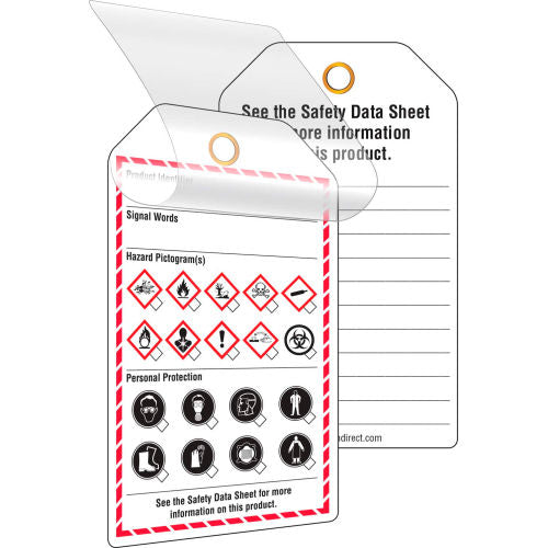 INCOM GHS1083 GHS Style Self-Laminating Workplace Tags, Printed, 24/Pack