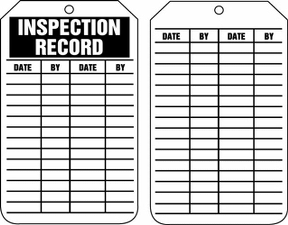 AccuformNMC Inspection Record Safety Tag