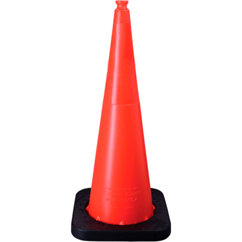 VizCon TrafFix Devices 36in Enviro-Cone with Base, No Reflective Collar, 11 lbs, Orange