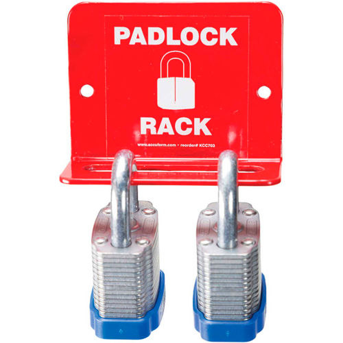 Accuform KCC703 Padlock Shelf Rack, 4 to 6 Padlock Capacity, Steel