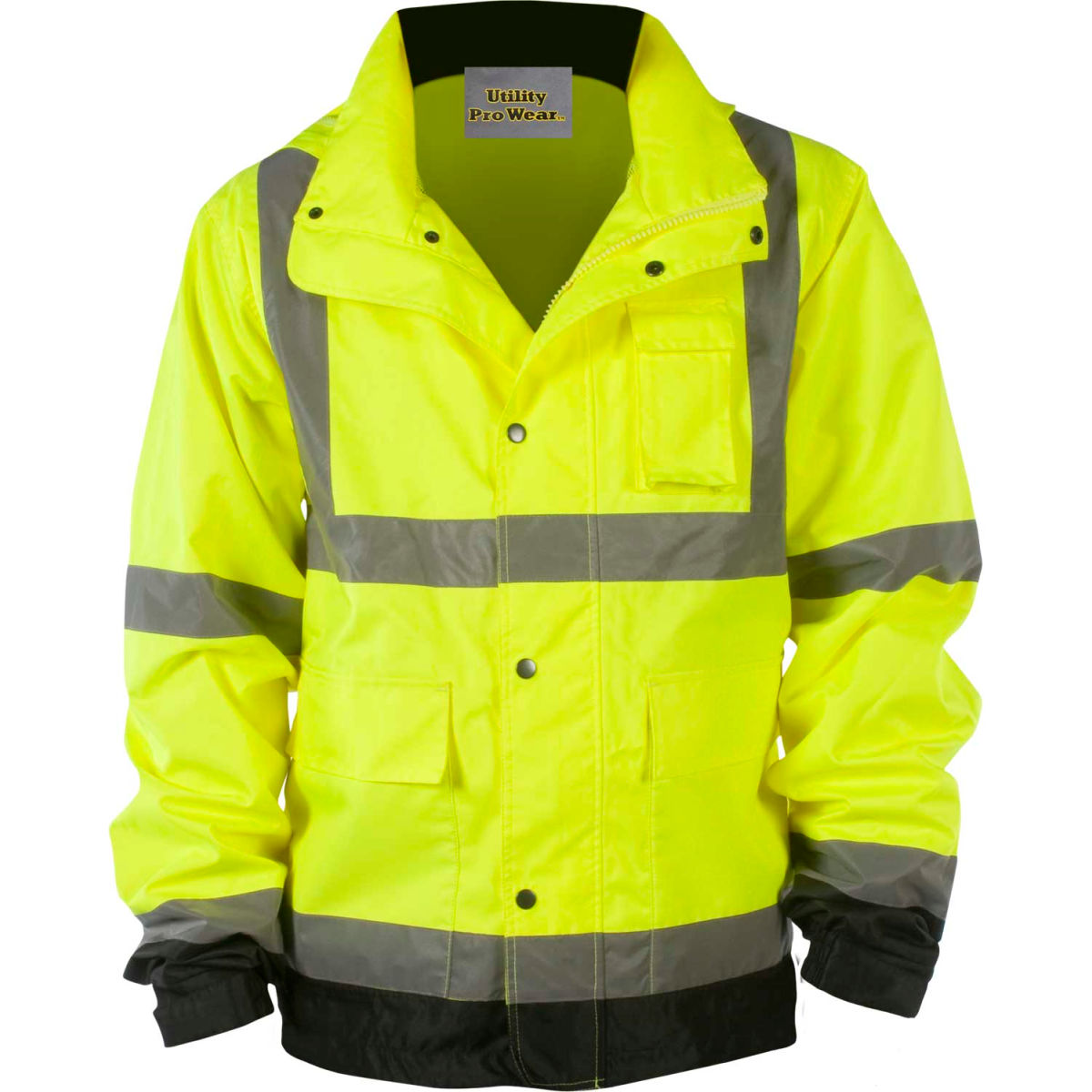 Utility Pro High-Visibility Rain Jacket, ANSI Class 3, 3XL, Yellow/Black