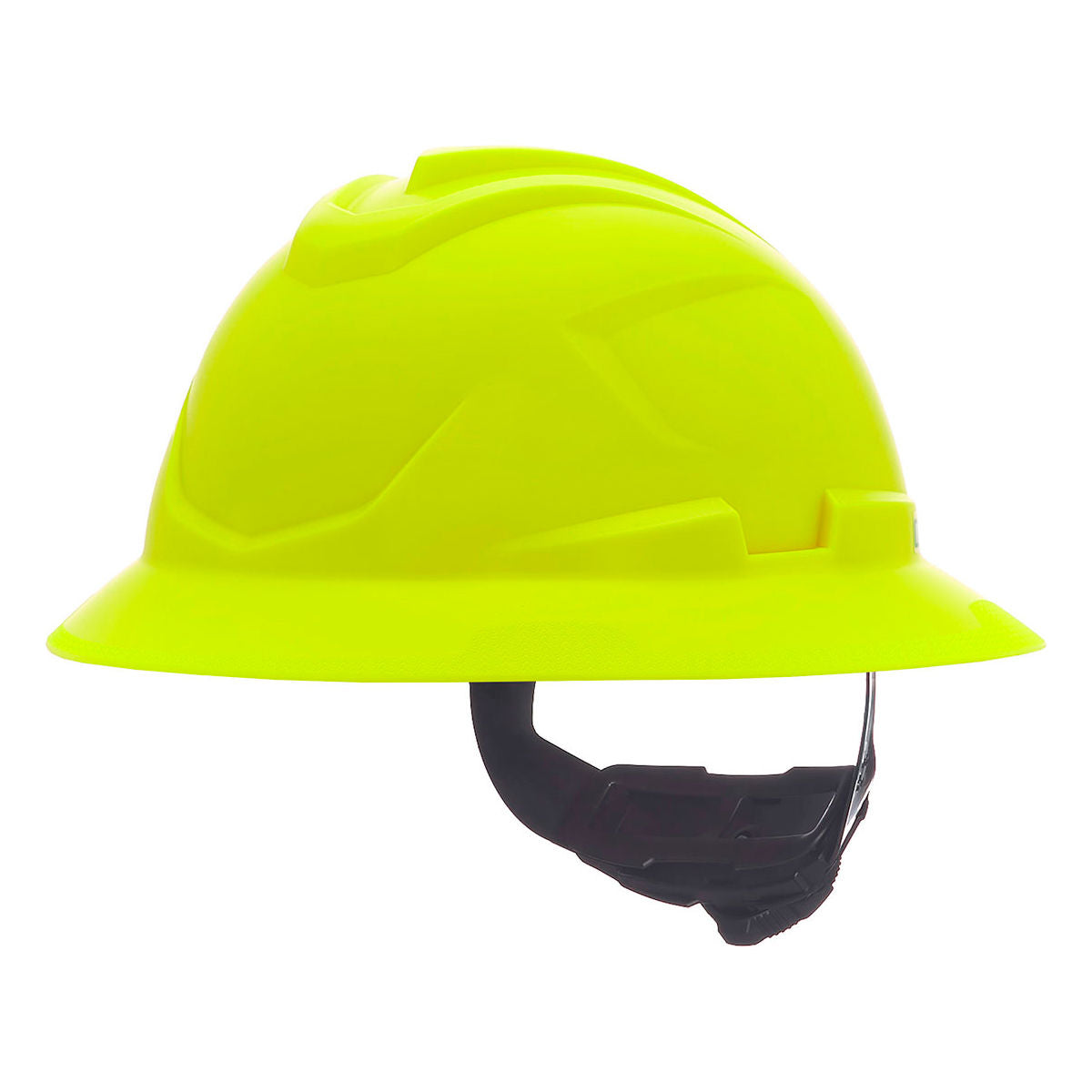 MSA V-Gard C1 Full Brim Hard Hat, Non-Vented, Hi-Viz Yellow
