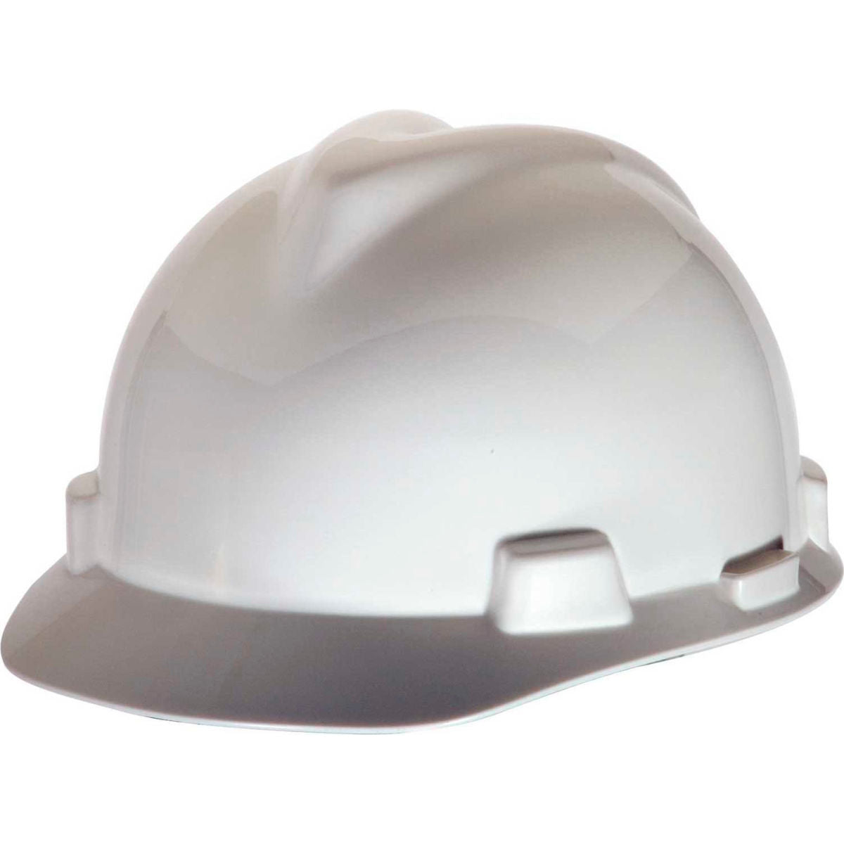 MSA V-Gard Hard Hat, Front Brim, Staz-On Pin-Lock Suspension, White