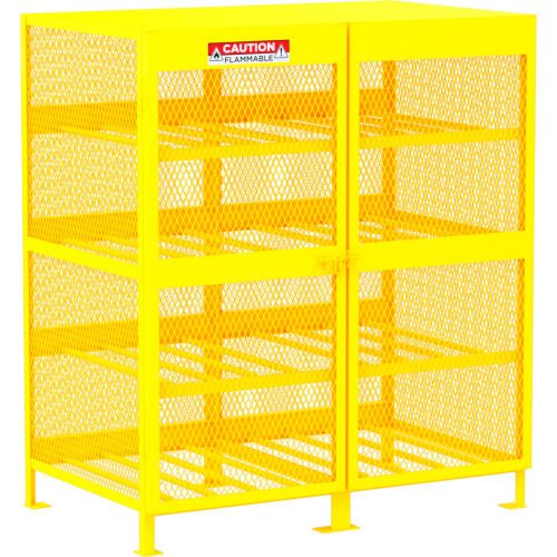 Valley Craft Horizontal Gas Cylinder Storage Cabinet, 16 Cylinder Capacity, 62inW x 40inD x 71inH