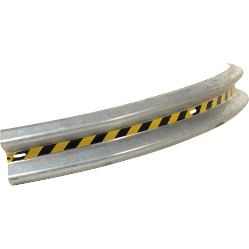 Vestil Bolt-On Curved Steel Guard Rail, 8ftL x 61in Radius, Galvanized