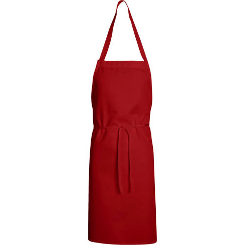 Chef Designs Standard Bib Apron, Red, 30in x 33in
