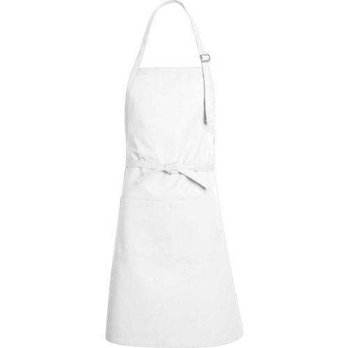 Chef Designs Premium Bib Apron, White, 24in x 34in