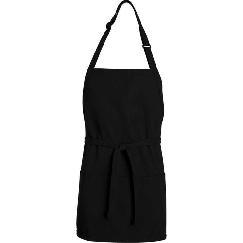Chef Designs Premium Short Bib Apron, Black, 28in x 24in