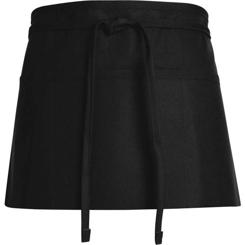 Chef Designs Waist Apron, Black, 11in x 23in