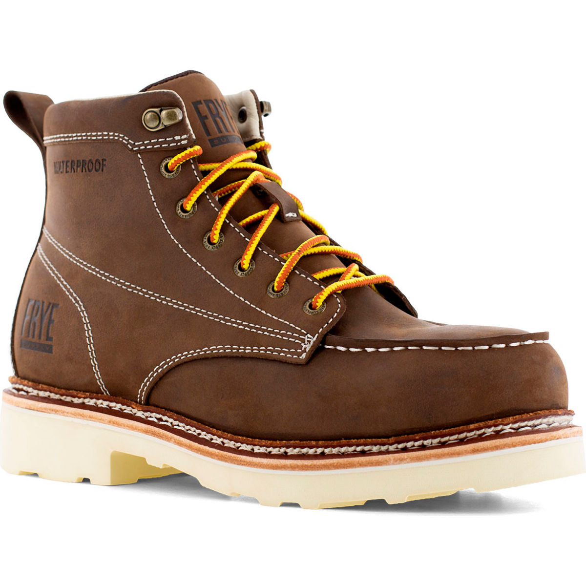 Frye Supply The Safety-Crafted Waterproof Work Boots, Steel Toe, Size 10.5M, 6inH, Dark Brown