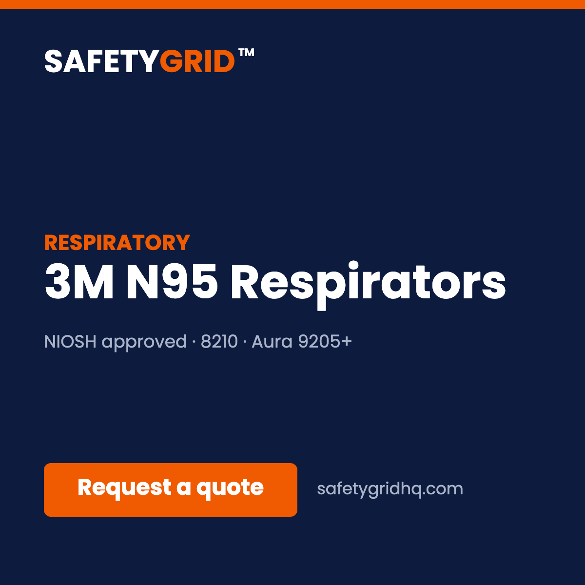 SafetyGrid 3M N95 respirators, request a quote